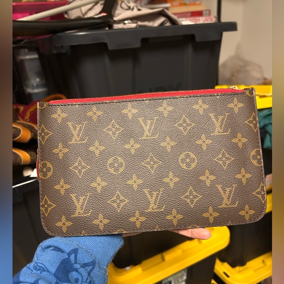 Monogram Clutch with Red Accent - Picture 2 of 4